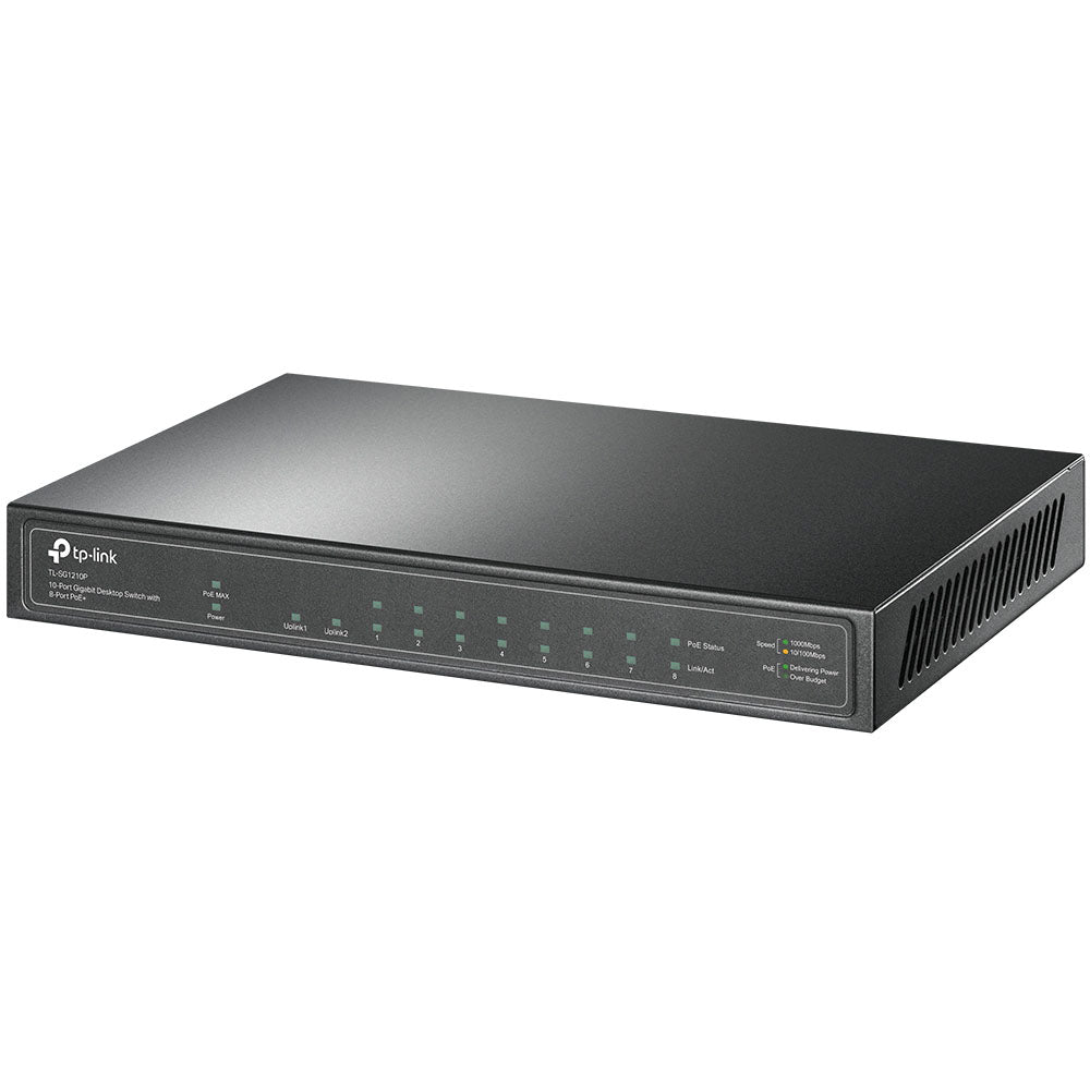 TP-Link TL-SG1210P 10-Port Gigabit Desktop Switch with 8-Port PoE+ TP-Link TL-SG1210P 10-Port Gigabit Desktop Switch with 8-Port PoE+